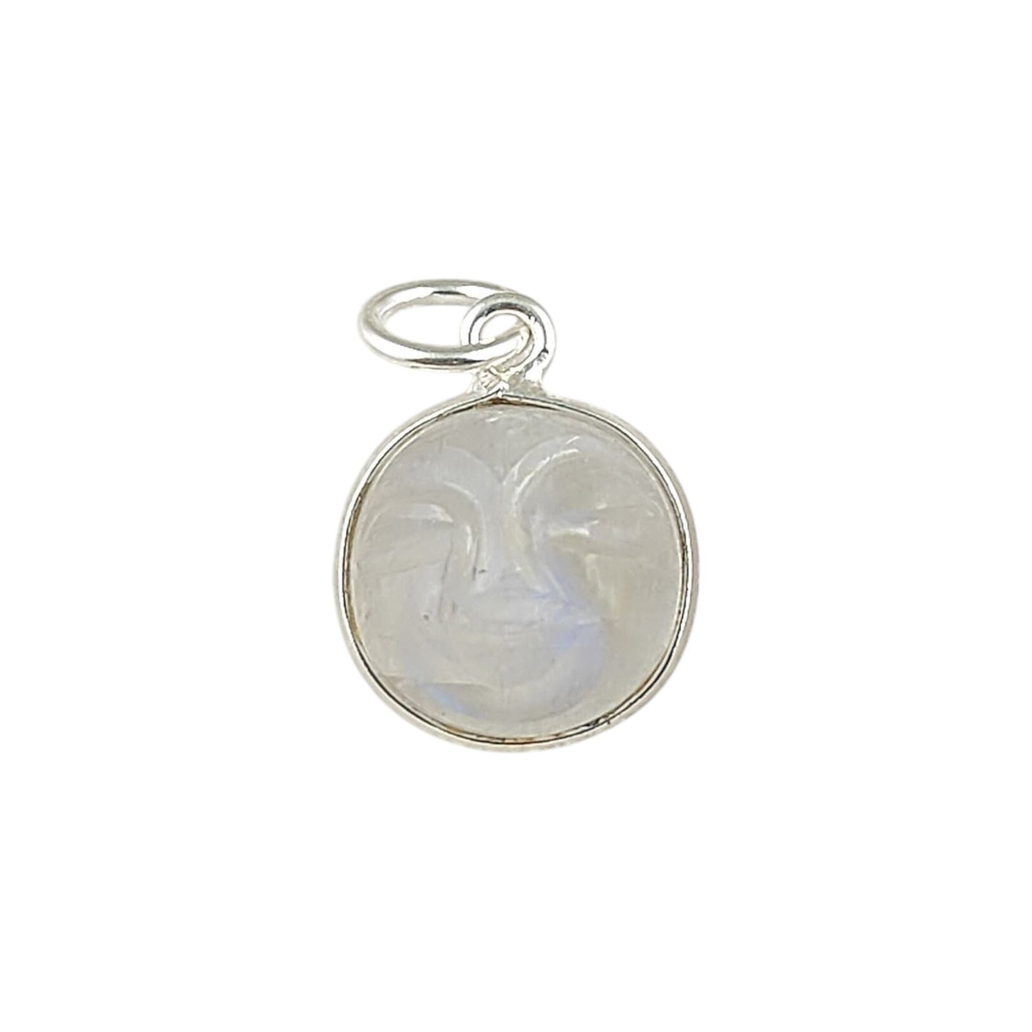 Unique Multi-Gemstone Moon Face Pendant Handmade Gold Plated Sterling Silver Necklace Charm- Selling Per Piece