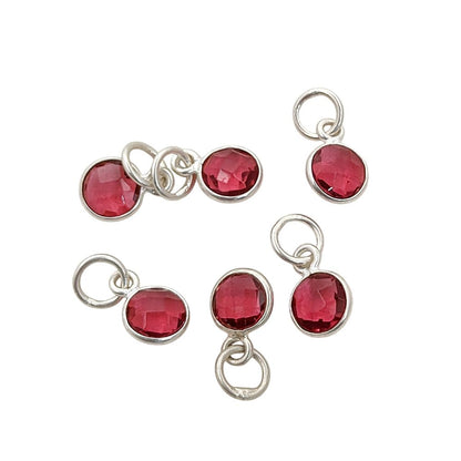 Handmade Ruby Pendant for Necklace 6mm Round Faceted July Birthstone Charm in Gold Vermeil & 925 Sterling Silver- Selling Per Piece