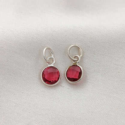 Handmade Ruby Pendant for Necklace 6mm Round Faceted July Birthstone Charm in Gold Vermeil & 925 Sterling Silver- Selling Per Piece