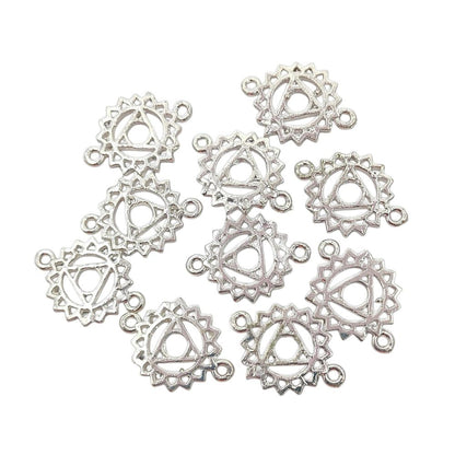 Handmade Gold & Silver 7 Chakra Charm Set Yoga Meditation Jewelry Connectors & DIY Findings- Selling According Variation