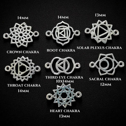 Handmade Gold & Silver 7 Chakra Charm Set Yoga Meditation Jewelry Connectors & DIY Findings- Selling According Variation