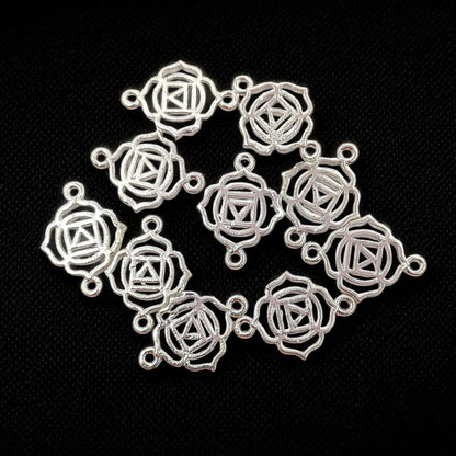 Handmade Gold & Silver 7 Chakra Charm Set Yoga Meditation Jewelry Connectors & DIY Findings- Selling According Variation