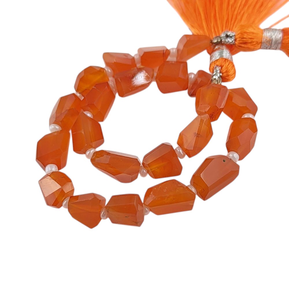 High-Quality Carnelian Beads Faceted Nugget 5-12mm for Custom Jewelry Designs