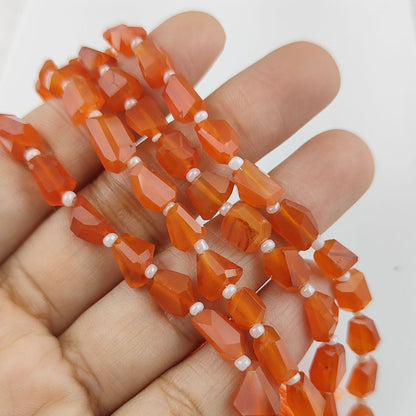 High-Quality Carnelian Beads Faceted Nugget 5-12mm for Custom Jewelry Designs