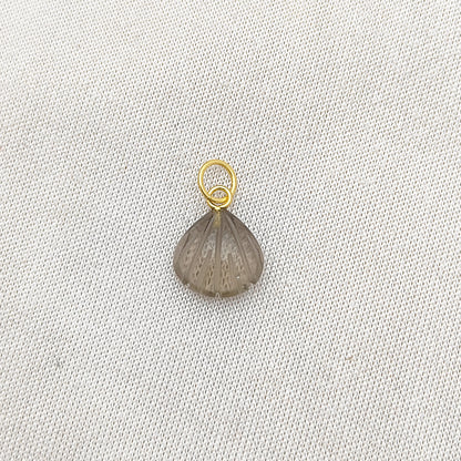 Smoky Quartz Seashell Pendant for Necklace Gold Plated Sterling Silver Jewelry