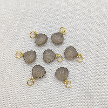 Smoky Quartz Seashell Pendant for Necklace Gold Plated Sterling Silver Jewelry