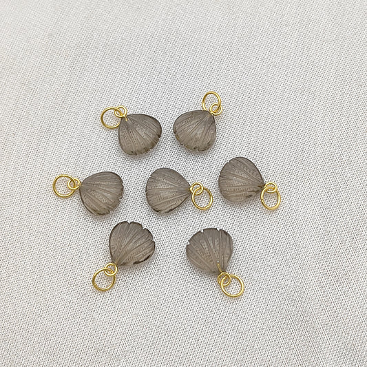 Smoky Quartz Seashell Pendant for Necklace Gold Plated Sterling Silver Jewelry