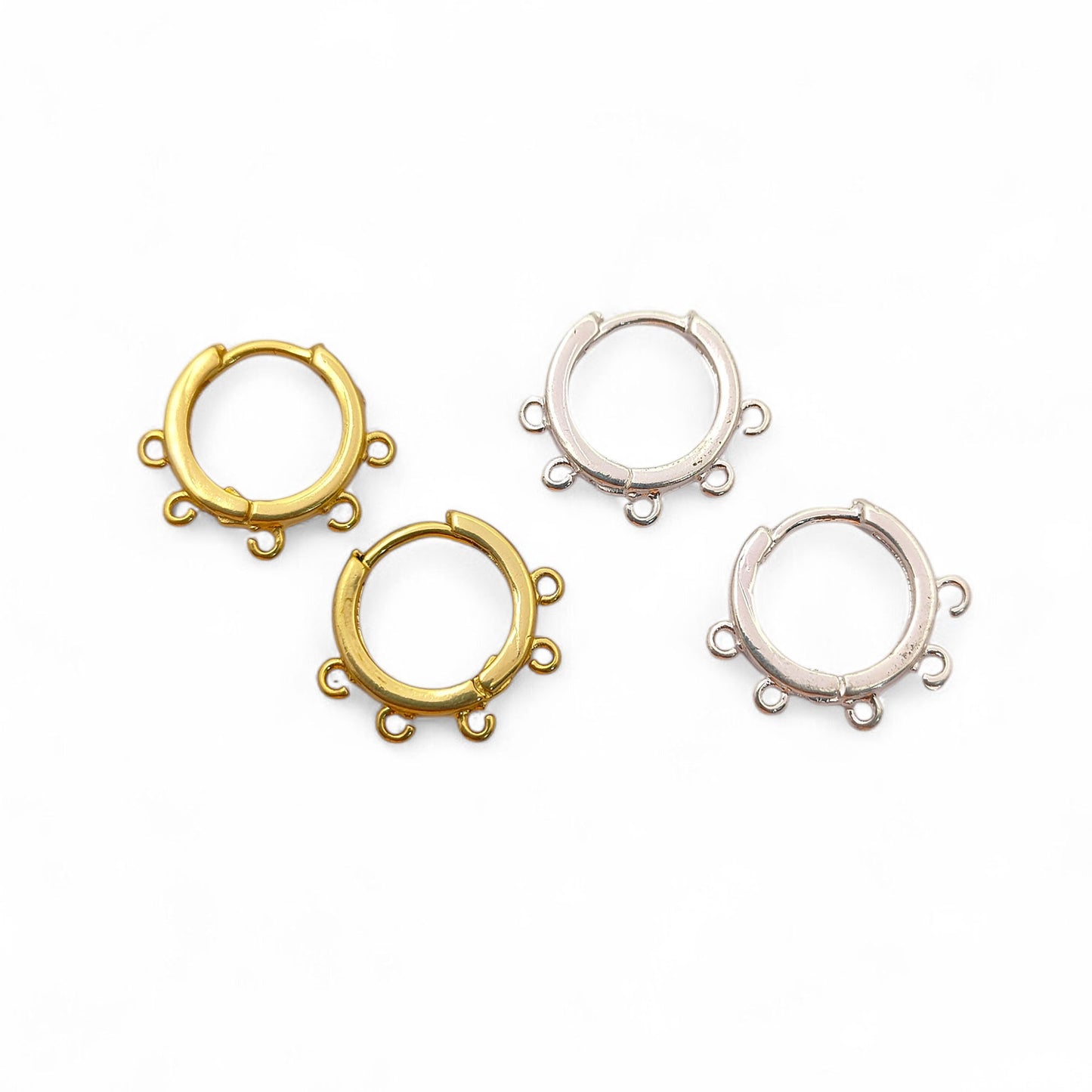 Gold & Silver Plated Hoop Earrings for Jewelry Crafting Multi-Loop Metal Findings, DIY Earring Supplies – Selling Per Pair
