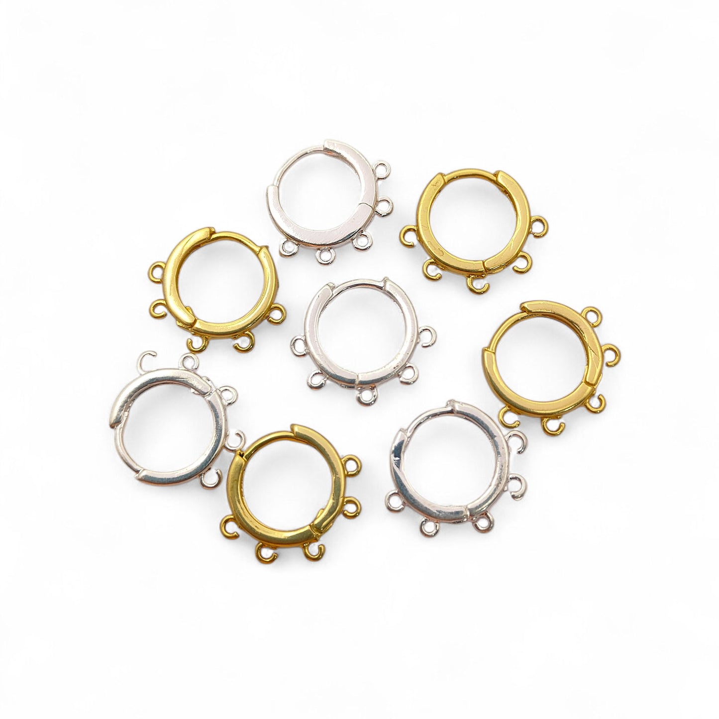 Gold & Silver Plated Hoop Earrings for Jewelry Crafting Multi-Loop Metal Findings, DIY Earring Supplies – Selling Per Pair