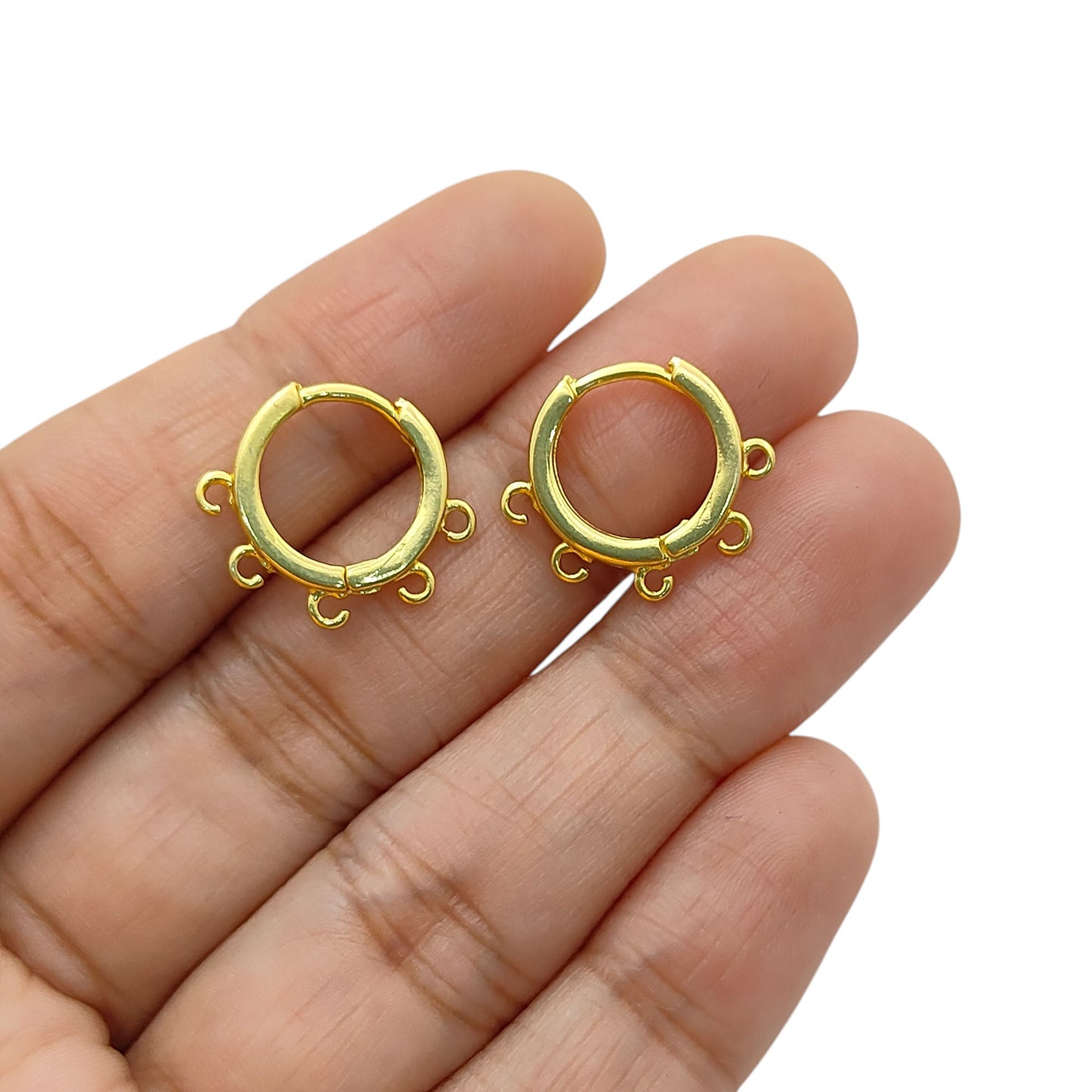 Gold & Silver Plated Hoop Earrings for Jewelry Crafting Multi-Loop Metal Findings, DIY Earring Supplies – Selling Per Pair