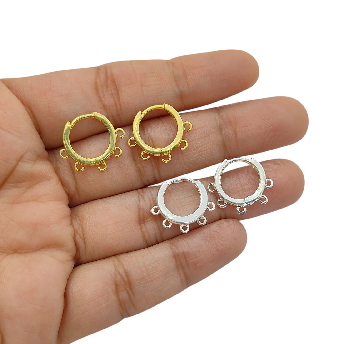Gold & Silver Plated Hoop Earrings for Jewelry Crafting Multi-Loop Metal Findings, DIY Earring Supplies – Selling Per Pair