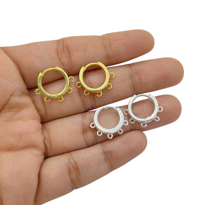 Gold & Silver Plated Hoop Earrings for Jewelry Crafting Multi-Loop Metal Findings, DIY Earring Supplies – Selling Per Pair