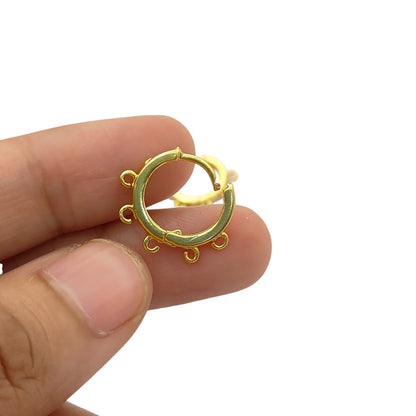 Gold & Silver Plated Hoop Earrings for Jewelry Crafting Multi-Loop Metal Findings, DIY Earring Supplies – Selling Per Pair