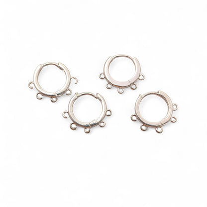 Gold & Silver Plated Hoop Earrings for Jewelry Crafting Multi-Loop Metal Findings, DIY Earring Supplies – Selling Per Pair