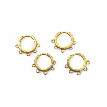 Gold & Silver Plated Hoop Earrings for Jewelry Crafting Multi-Loop Metal Findings, DIY Earring Supplies – Selling Per Pair