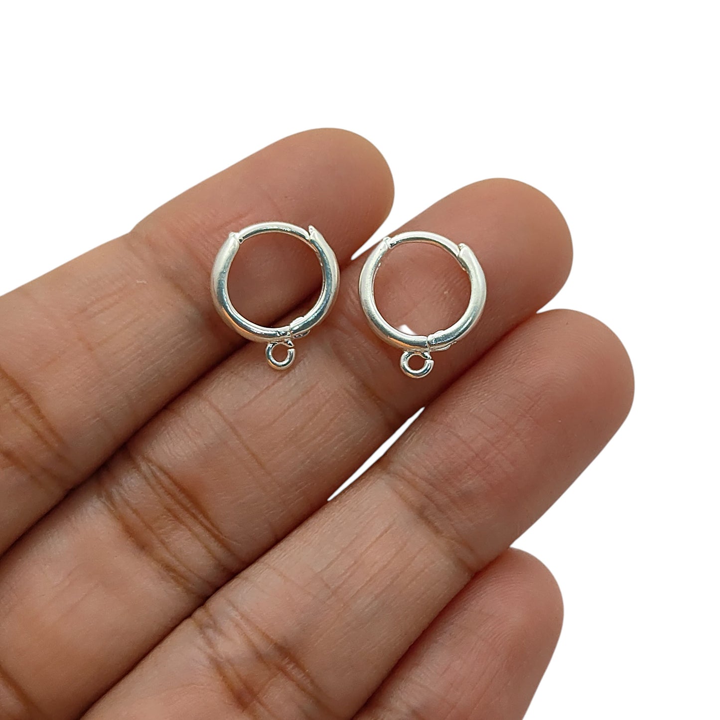 DIY Earring Making Supplies Gold & Silver Plated Single Loop Round Hoop Earrings, Metal Findings for Jewelry Crafting- Selling Per Piece