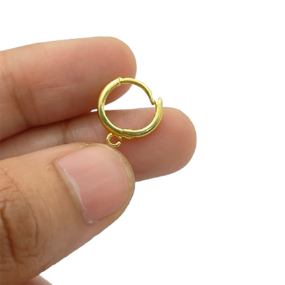 DIY Earring Making Supplies Gold & Silver Plated Single Loop Round Hoop Earrings, Metal Findings for Jewelry Crafting- Selling Per Piece