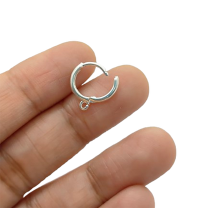 DIY Earring Making Supplies Gold & Silver Plated Single Loop Round Hoop Earrings, Metal Findings for Jewelry Crafting- Selling Per Piece
