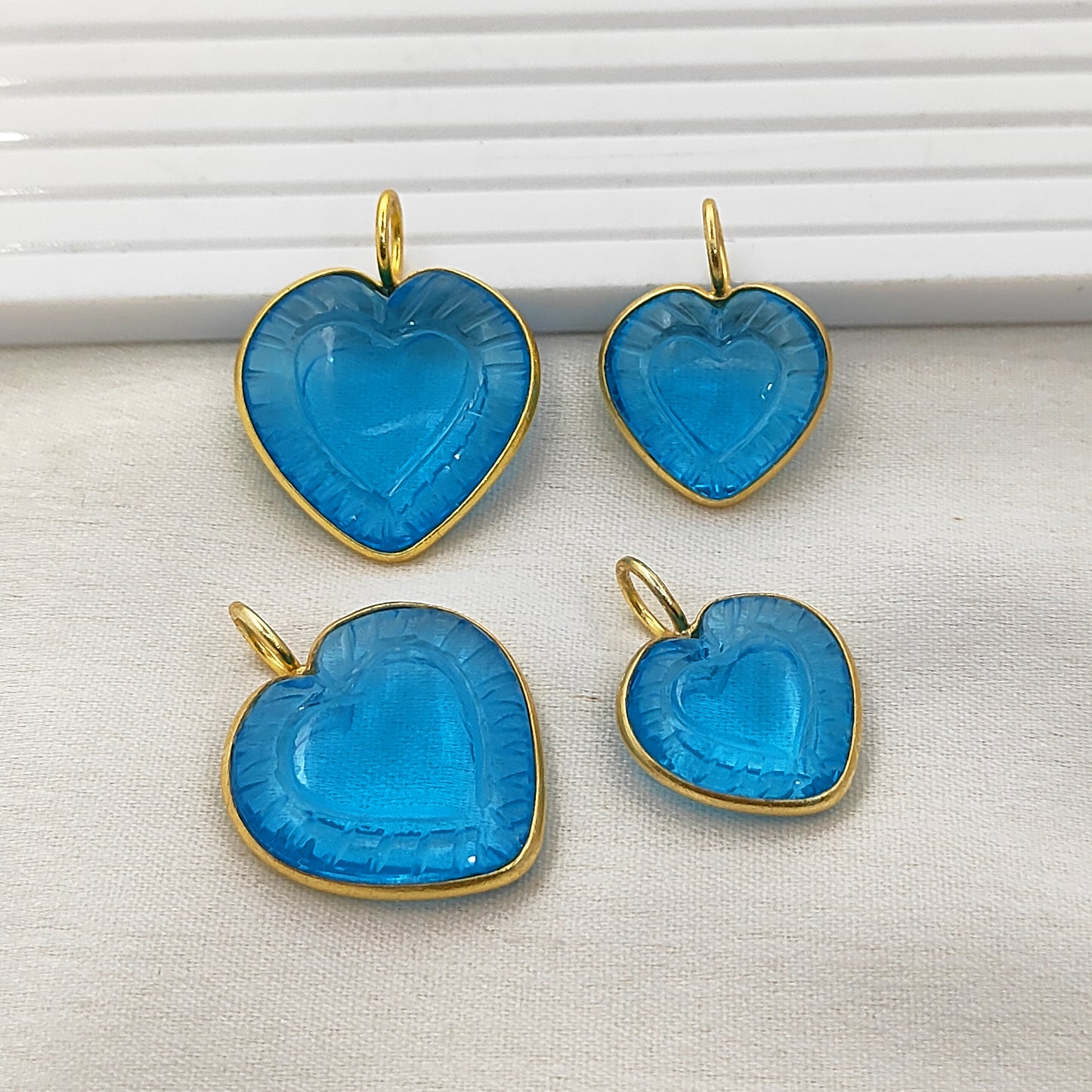 Handmade Swiss Blue Topaz Heart Pendant Gold Plated Silver Dainty Gemstone Jewelry- Selling Per Piece