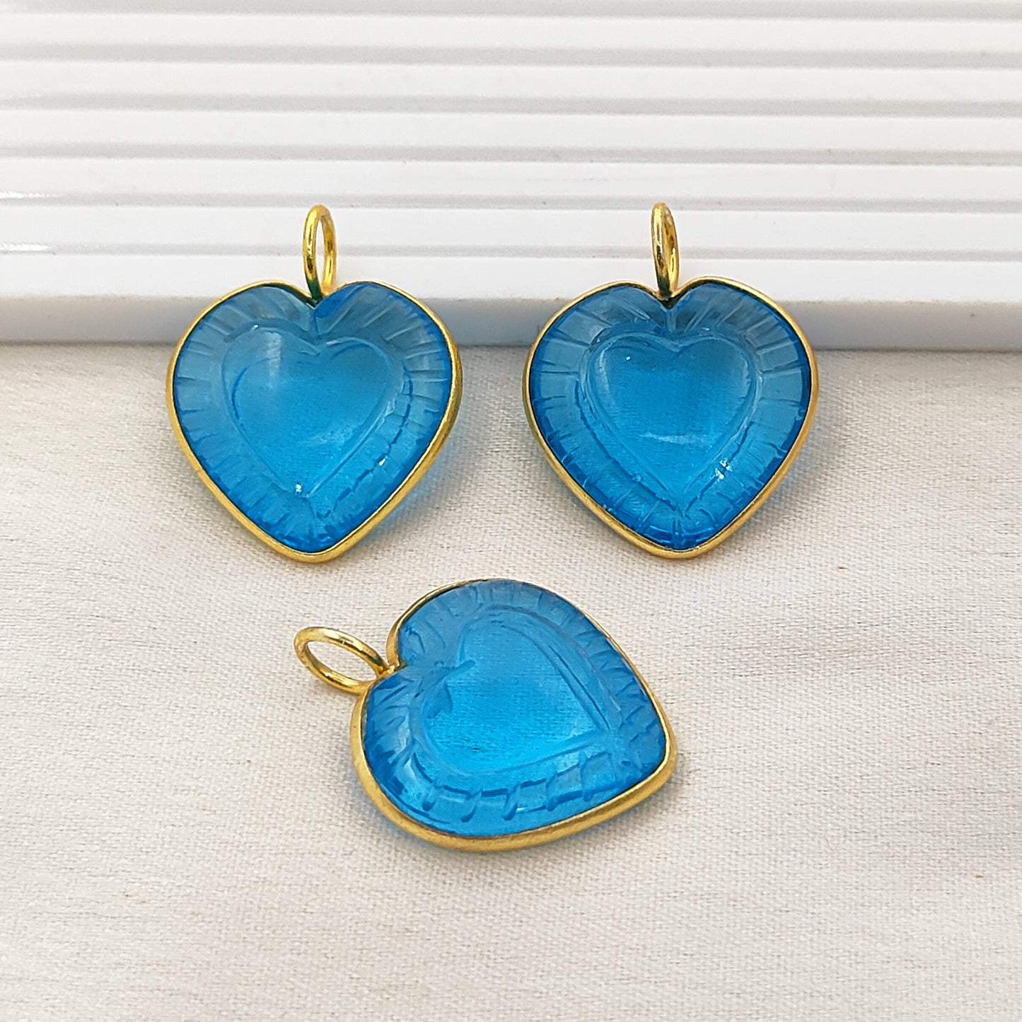 Handmade Swiss Blue Topaz Heart Pendant Gold Plated Silver Dainty Gemstone Jewelry- Selling Per Piece
