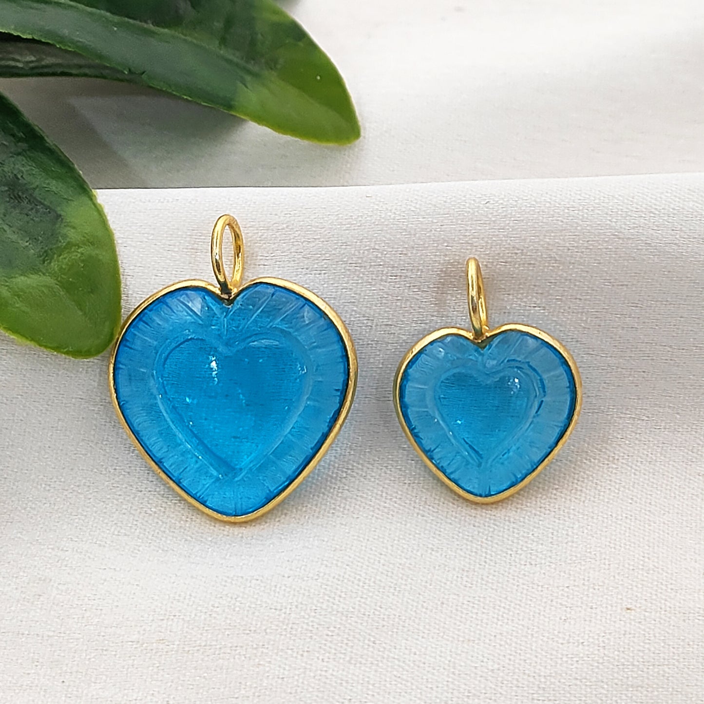 Handmade Swiss Blue Topaz Heart Pendant Gold Plated Silver Dainty Gemstone Jewelry- Selling Per Piece