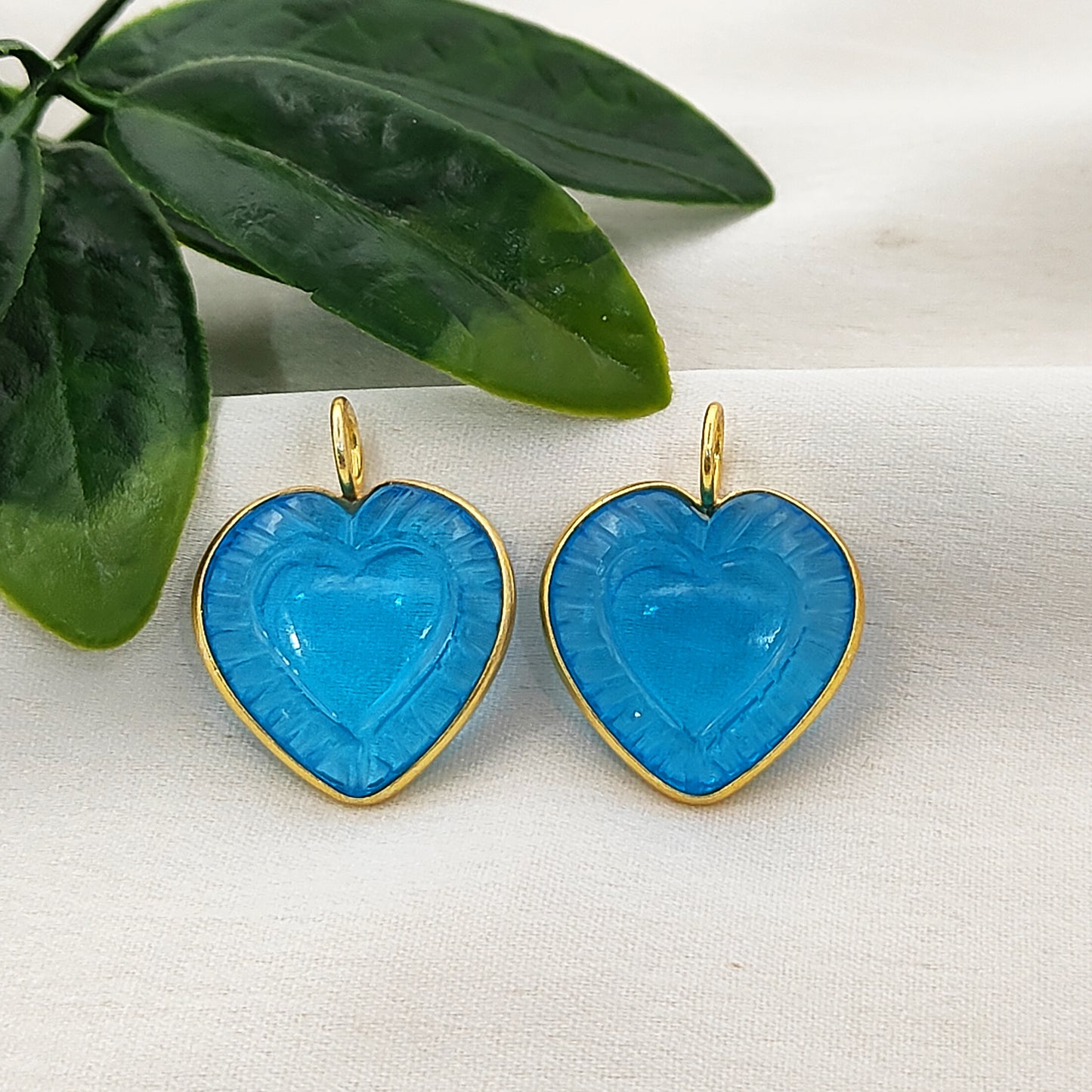 Handmade Swiss Blue Topaz Heart Pendant Gold Plated Silver Dainty Gemstone Jewelry- Selling Per Piece