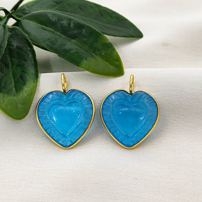Handmade Swiss Blue Topaz Heart Pendant Gold Plated Silver Dainty Gemstone Jewelry- Selling Per Piece