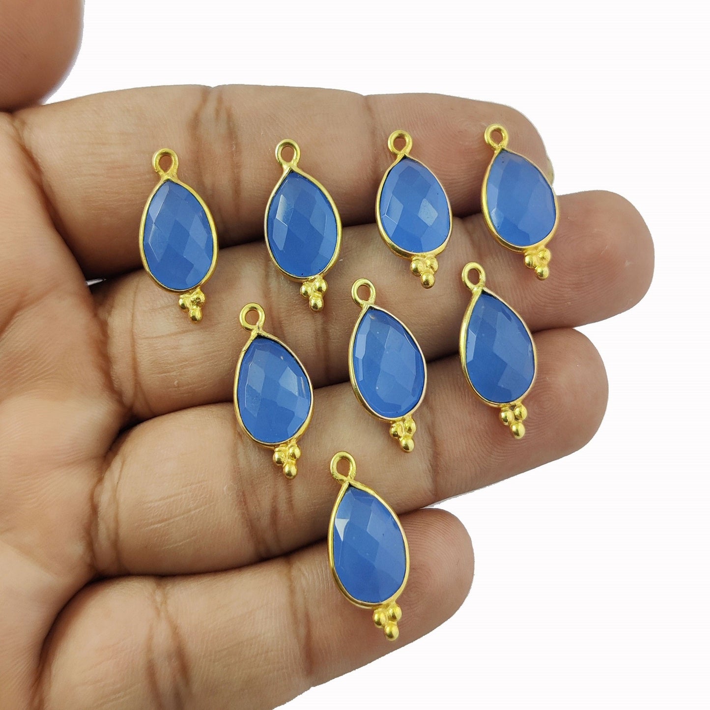 Gold Plated Blue Chalcedony Pendant - Perfect for Every Occasion