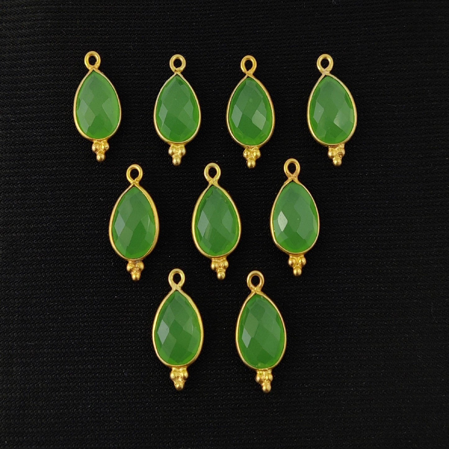 Bezel Set Green Chalcedony Pendant - Stunning Pear Shape for Women