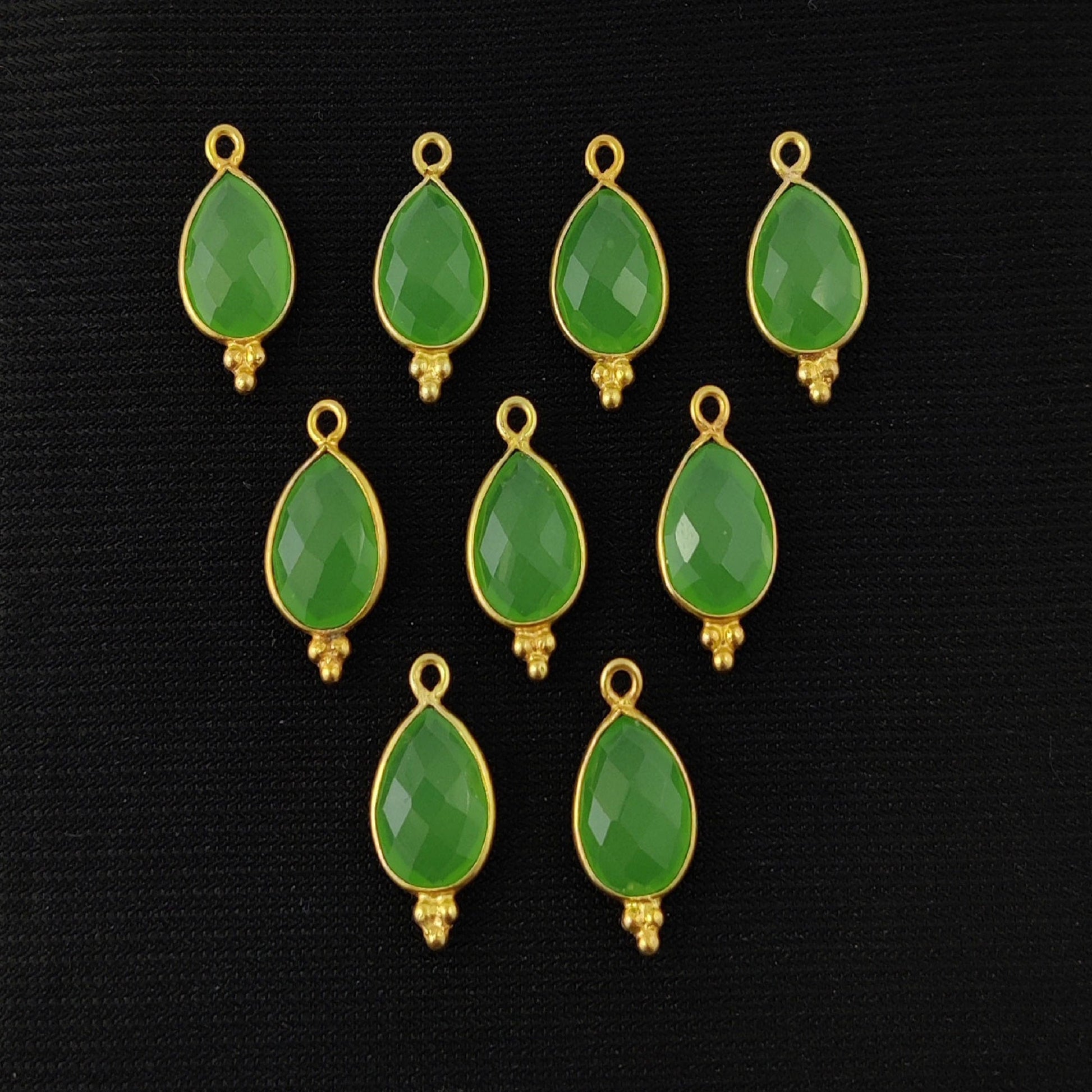 Bezel Set Green Chalcedony Pendant - Stunning Pear Shape for Women