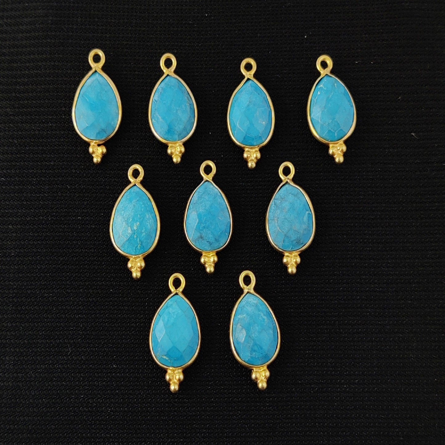 Bezel Set Blue Turquoise Gemstone - Perfect for Jewelry Making