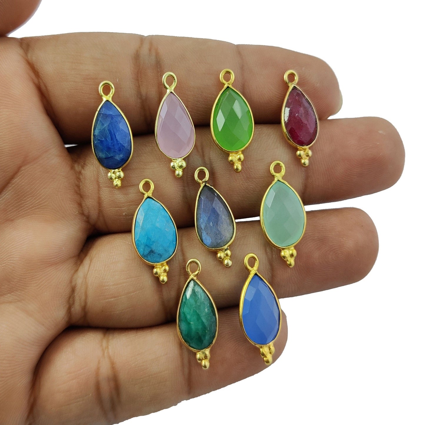 Gold Plated Tiny Multi Gemstone Pendant for Jewelry Designers