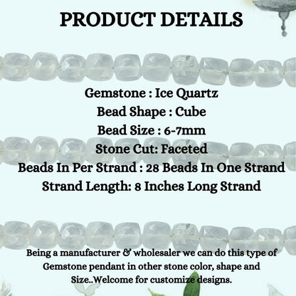 Ice Quartz Crystal Gemstone Beads, Clear Sparkling Beads for DIY Jewelry Making, Bracelets & Necklaces – Selling Per Strand
