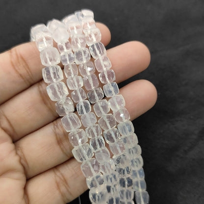 Ice Quartz Crystal Gemstone Beads, Clear Sparkling Beads for DIY Jewelry Making, Bracelets & Necklaces – Selling Per Strand