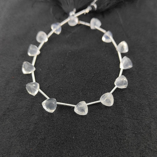 Ice Quartz Trillion Cut Faceted Beads – Elegant Crystal Clear Gemstones