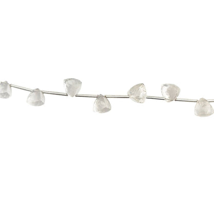 Genuine Ice Quartz Trillion Shape Beads – High-Quality Clear Gemstones