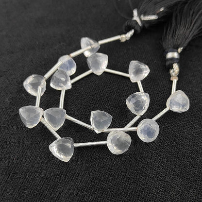 Ice Quartz Trillion Cut Faceted Beads Elegant Crystal Clear Gemstones