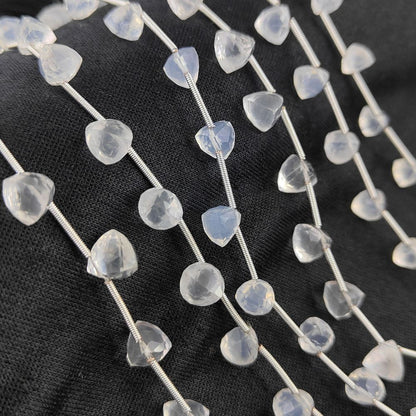 Ice Quartz Trillion Cut Faceted Beads Elegant Crystal Clear Gemstones