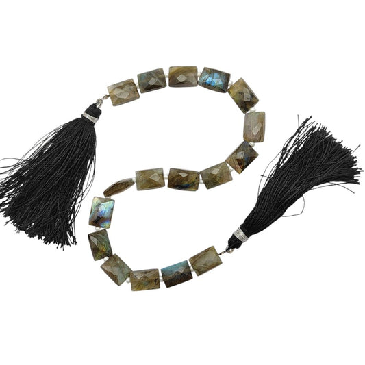 Labradorite Rectangle Beads Natural Flashy Loose Gemstones for Boho & Elegant Jewelry