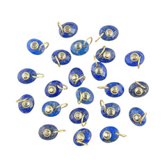 Lapis Lazuli & Moss Agate Gemstone Pendant Gold Plated Charms in 925 Sterling Silver- Selling Per Piece