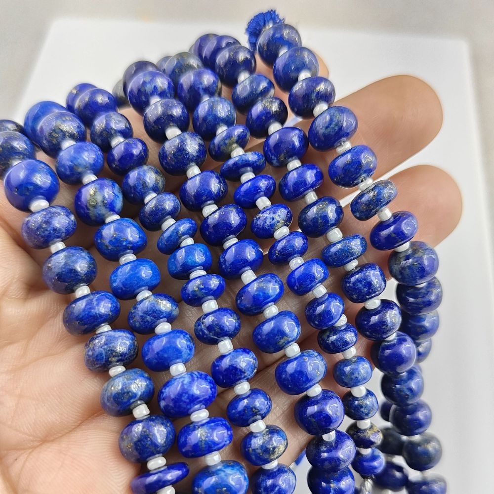 Lapis Lazuli Rondelle Beads Premium Deep Blue Gemstones