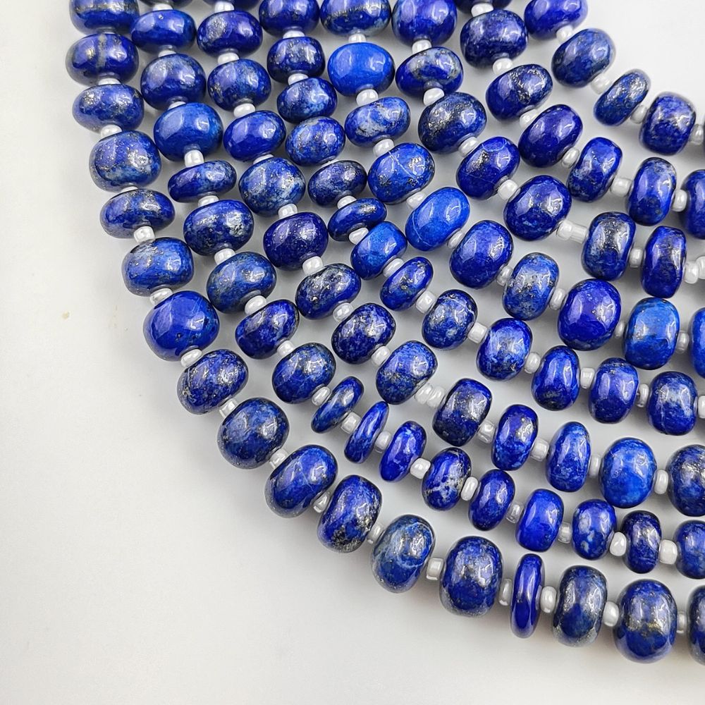 Lapis Lazuli Rondelle Beads Premium Deep Blue Gemstones
