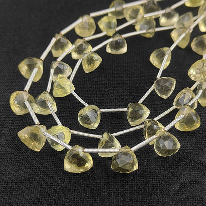 AAA Lemon Quartz Trillion Shape Faceted Gemstone Beads for Jewelry Making