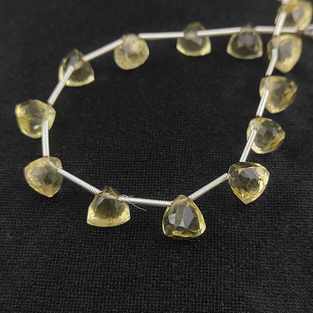 Genuine Lemon Quartz Faceted Beads – Trillion Cut Loose Gemstones