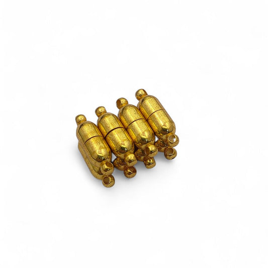 Magnetic Cylinder Clasp Strong Gold Brass Connector for DIY Jewelry & Bracelet Findings- Selling Per Piece