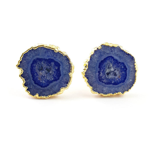 Raw Violet Solar Quartz Cufflinks for Men