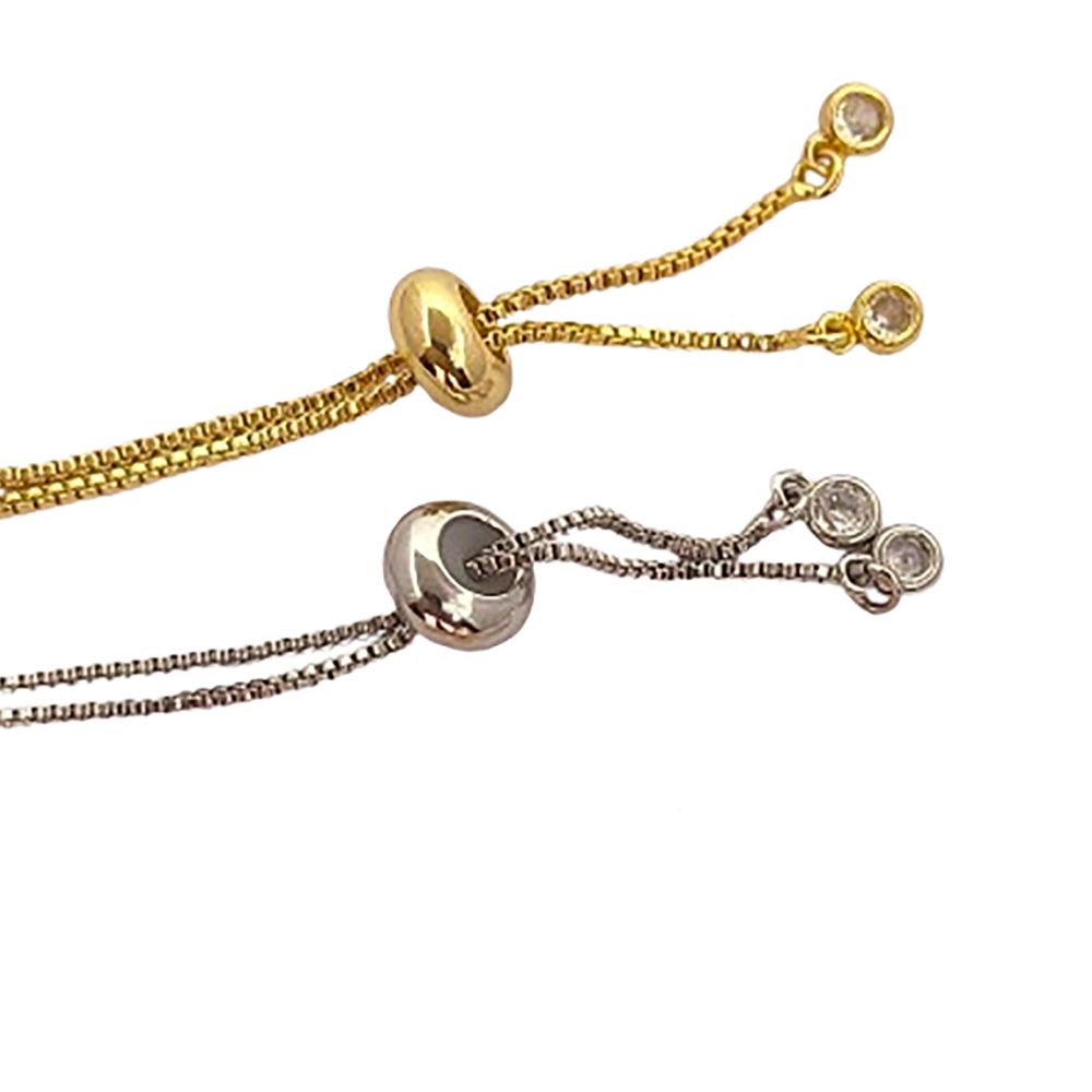 Minimalist Green CZ Tennis Bracelet 18K Gold Plated Prong Set Adjustable Fashion Jewelry for Women – Selling Per Piece