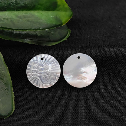 Minimalist Scorpio Zodiac Coin Charm in Mother of Pearl Engraved Astrology Shell Disc for DIY Jewelry- Selling Per Piece