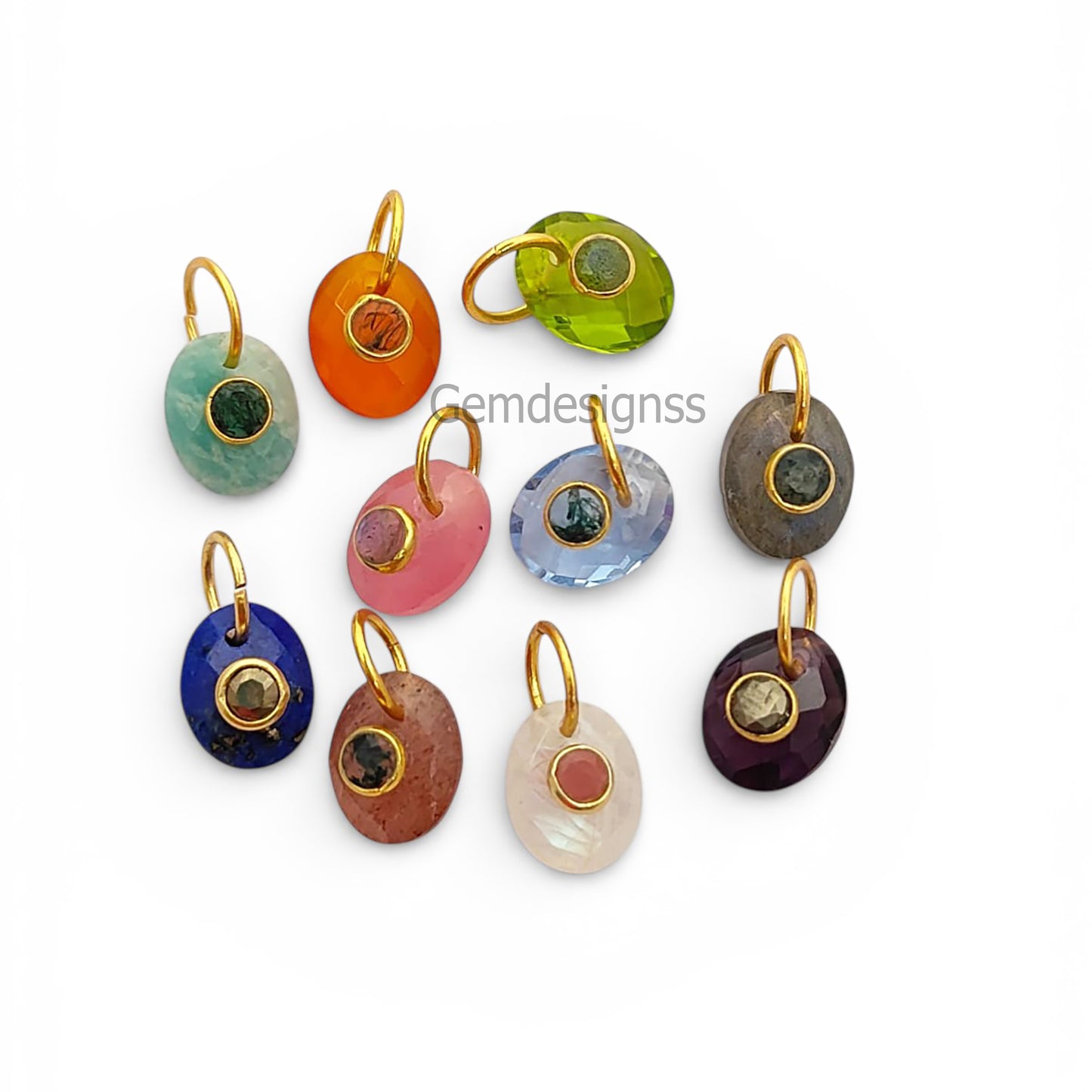 Elegant 925 Sterling Silver Double Gemstone Pendant, Unique Handmade Necklace