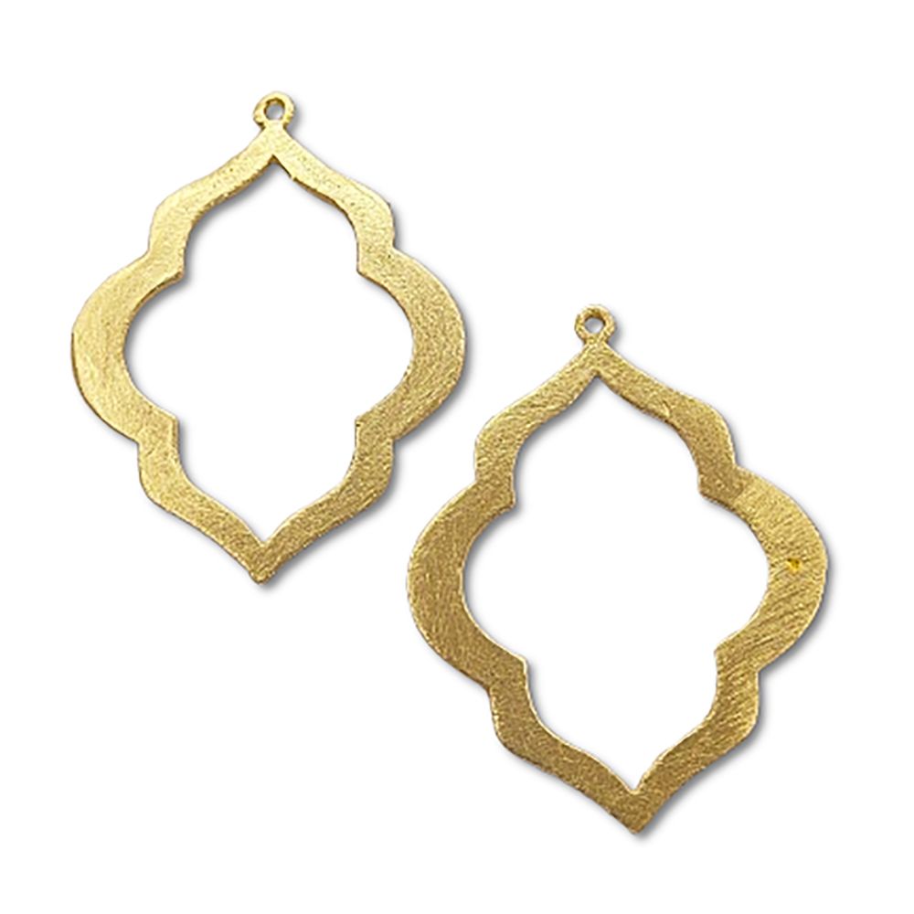 Moroccan Style Gold Plated Frame Charms, Jewelry Making Supplies for Earrings, Necklaces & DIY Pendants
